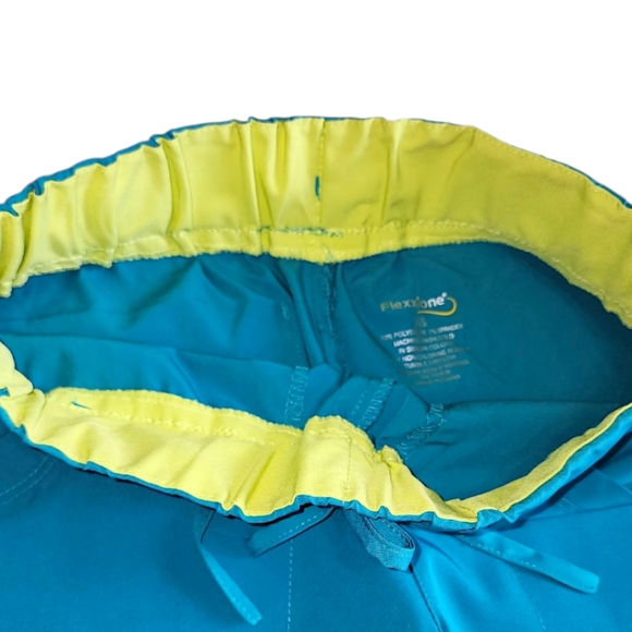 Flexxione Teal Medical Scrub Pants XS Multiple Pockets Straight Leg Confortable - Picture 16 of 16